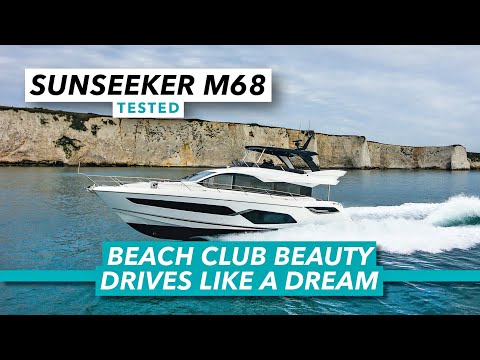 Sunseeker Manhattan 68 tour & review | Beach club beauty drives like a dream | Motor Boat & Yachting