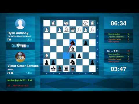 Chess Game Analysis: Ryan Anthony - Victor Cesar Santana : 0-1 (By ChessFriends.com)