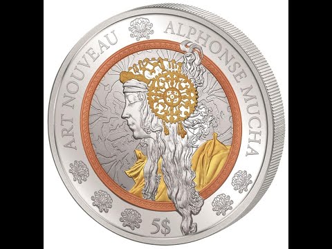 Art Nouveau Alphonse Mucha - 2016 Canada 2 oz Pure Silver Gold Plated Coin - Unboxing