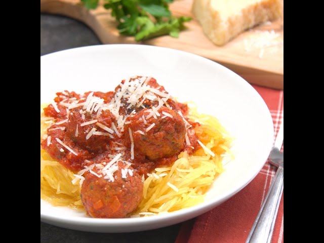 Slow Cooker Spaghetti Squash & Meatballs