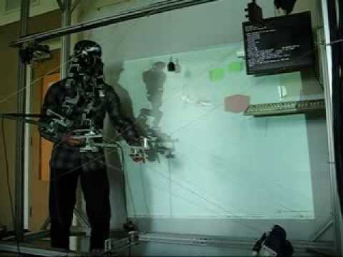 First walk of the Kondo KHR-1HV on a Cable-Driven Locomotion Interface in a VR