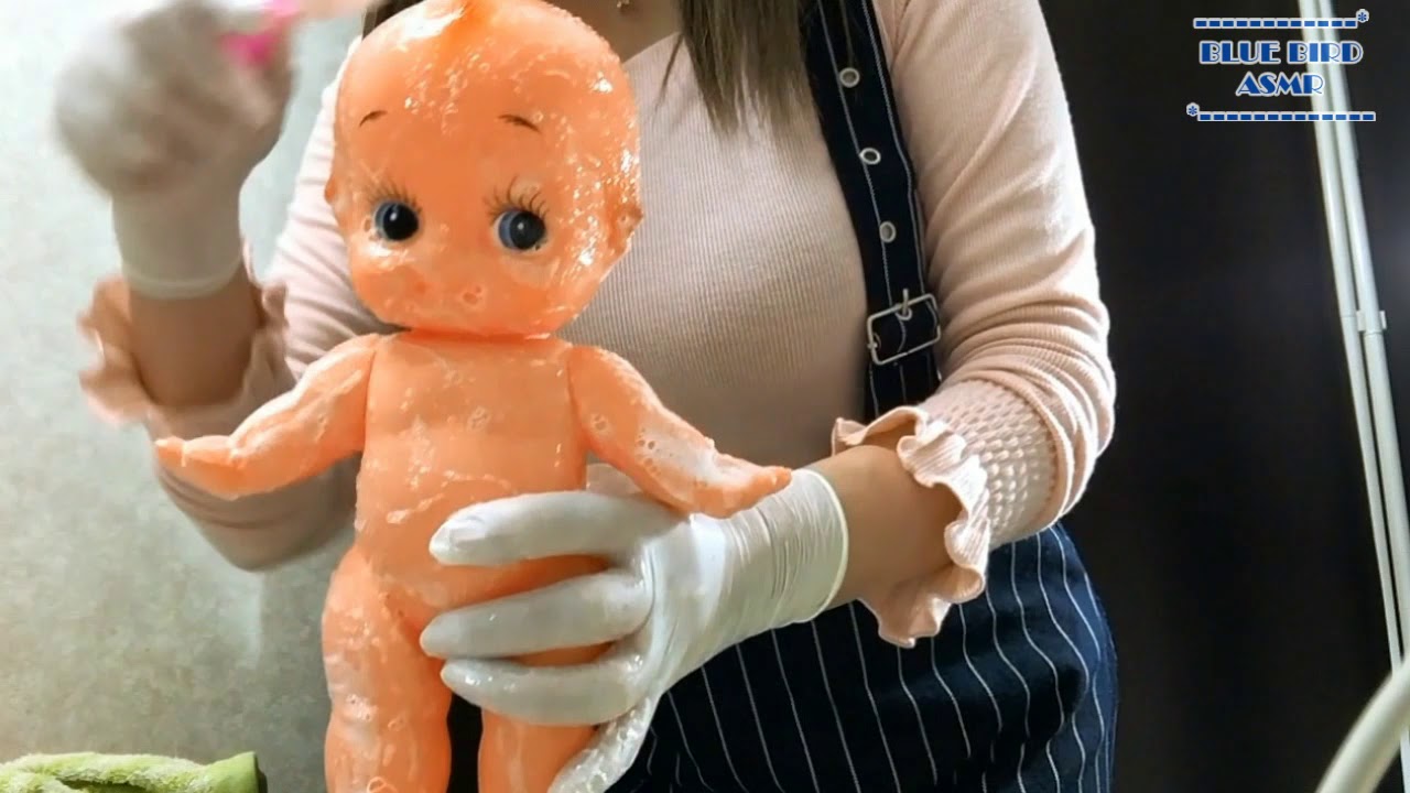 【ASMR】キューピーちゃんを洗う音 Sounds to wash Kewpie 큐피을 씻는 소리