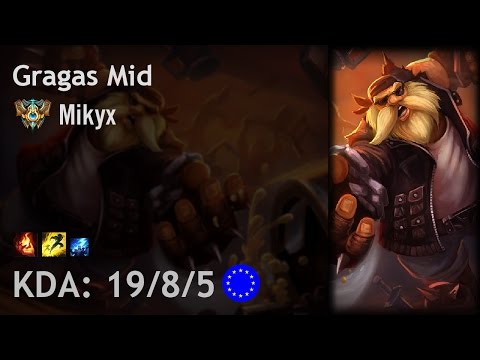 Gragas Mid vs Xerath - Mikyx - EUW Challenger Patch 7.5