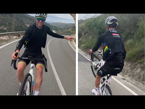 Road 2025 - After Tibor Del Grosso... Tadej Pogacar tries the Wheelie Challenge !