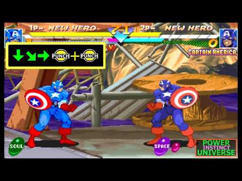 All Super Moves Tutorial - Marvel Super Heroes - Arcade - 60fps