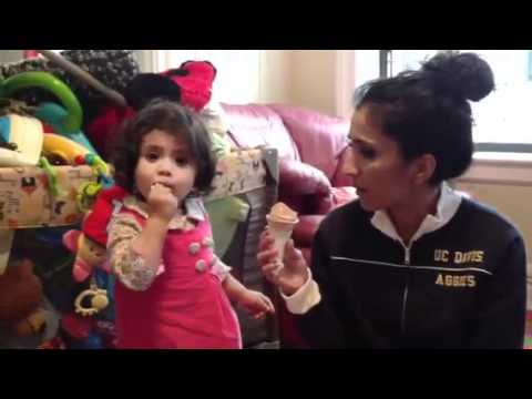 Hawa enjoying Khatera's ice cream