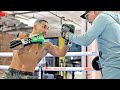 TEOFIMO LOPEZ IN PHENOMENAL SHAPE AT MEDIA WORKOUT! SMASHES PADS AHEAD OF GEORGE KAMBOSOS JR FIGHT