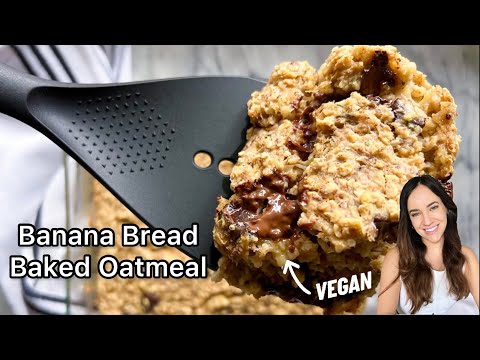 Healthy Vegan Banana Bread Baked Oatmeal Recipe