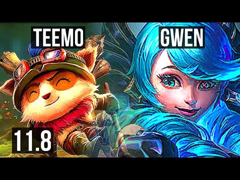 TEEMO vs GWEN (TOP) | Rank 1 Teemo | KR Grandmaster | v11.8