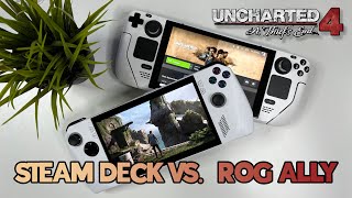 Steam Deck vs. ROG Ally | Uncharted 4 COMPARISON (Same 5 Minutes)
