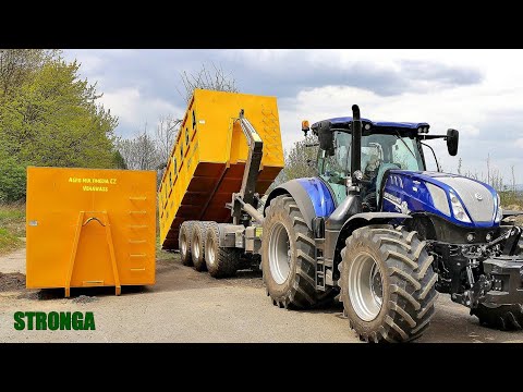 Stronga HookLoada & New Holland - Shuttling Containers in Czech Republic
