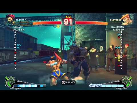 Tokido [Akuma] vs Kent36015 [Adon] SSF4 Japanese Online Ranked Matches - TRUE-HD