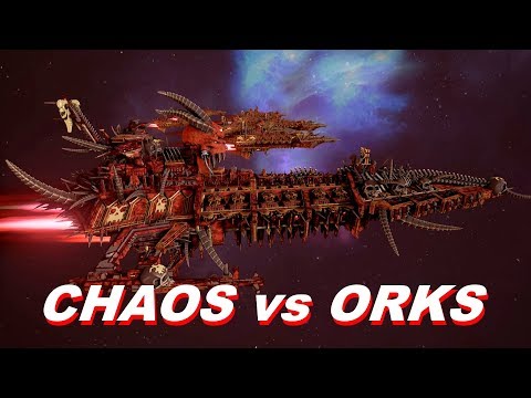Chaos vs Orks! Khorne Fleet, Rank 136, Heroic Difficulty, 1500 Points - Battlefleet Gothic Armada