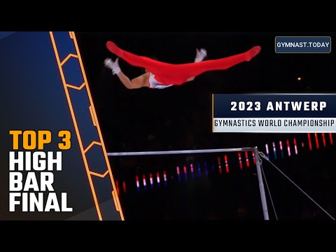 Top 3 in Men's High Bar Final - 2023 Antwerp Gymnastics World Championship