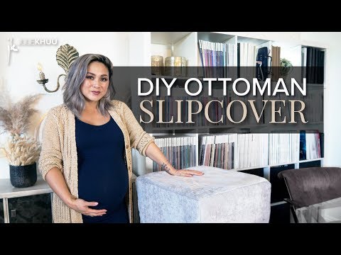 Ottoman Slipcover Rectangle Pattern