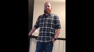 Review of Amazon Essentials flannel shirt. Budget friendly, best plaid shirt for under $20