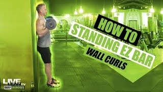 STANDING EZ BAR WALL CURL exercise video thumbnail