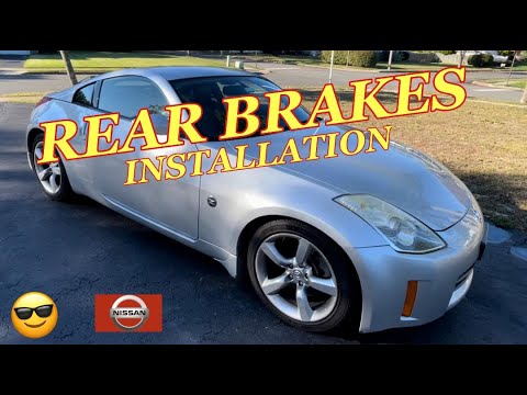 NISSAN 350Z REAR BRAKES REPLACEMENT - How to Change Rear Brake Pads and Rotors on a Nissan 350Z