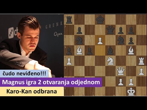 Kreativni Magnus igra dva otvaranja umesto jednog - Karo-Kan odbrana