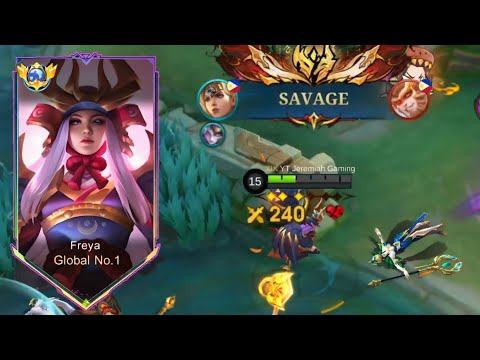 FREYA 1VS5 SAVAGE MOMENTS!!! ( FREYA BEST BUILD 2025 ) MLBB