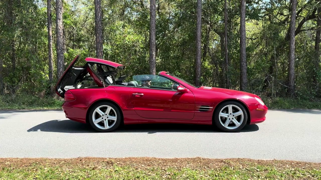 Mars Red 2005 Mercedes Benz SL500 Top Operation Driving By 03092025