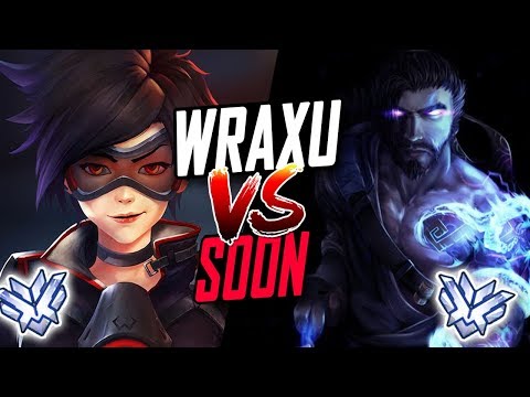 WRAXU AIMBOT HANZO VS SOON #1 TRACER! WHO'S BEST? [ OVERWATCH SEASON 6 TOP 500 ]