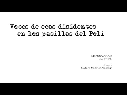 Voces de ecos disidentes en los pasillos del Poli - Maitena Martínez Amezaga