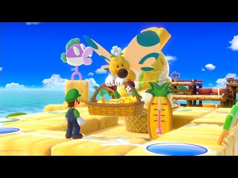 Super Mario Party - Megafruit Paradise   -Wario vs Daisy vs Peach vs Luigi | Gamepartyhub
