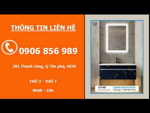 Tủ Lavabo Kính Cường Lực Gương Đèn Cảm Ứng QB Led