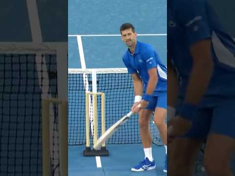 Novak Djokovic's HUGE cricket shot! 🔥