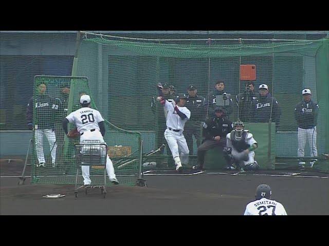 【春季キャンプ】育成で新加入のライオンズ・仲田慶介がLIVEBPで変化球への見事な対応力を見せる!!  2025年2月12日 埼玉西武ライオンズ