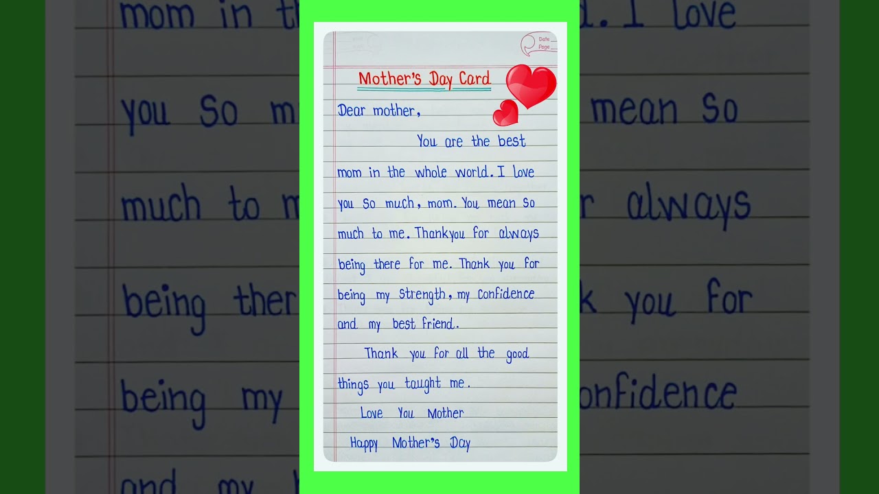 Mother's Day Card Writing/Happy Mother's Day 2025 Card Writing/Mother's Day Message