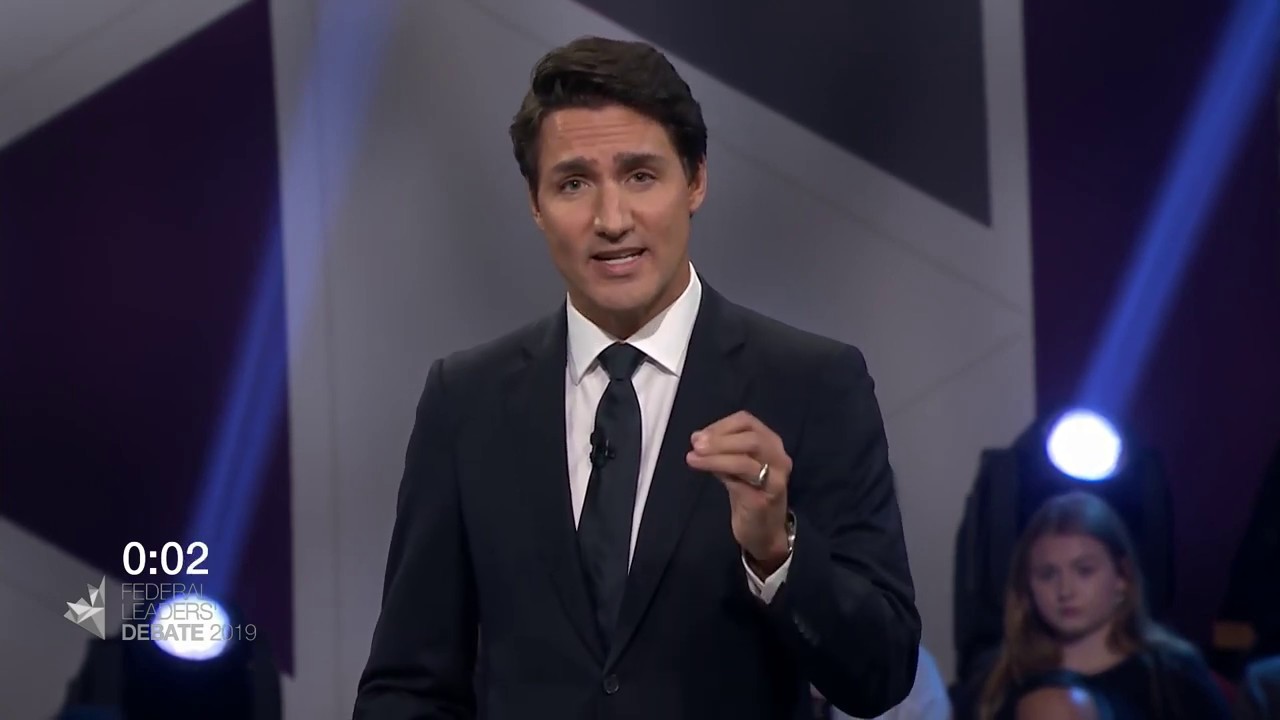 Justin Trudeau answers a question about pollution