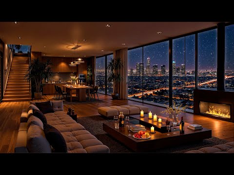Winter Night Vibes ❄ Luxury Apartment in Los Angeles 🌃 Tender Jazz Saxophone for Relax & Deep Sleep