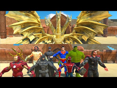 GHIDORAH vs THE AVENGERS AT THE ARENA - Animal Revolt Battle Simulator