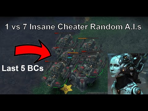 First Ever 1 Terran vs 7 Random Insane Cheater A.I.s