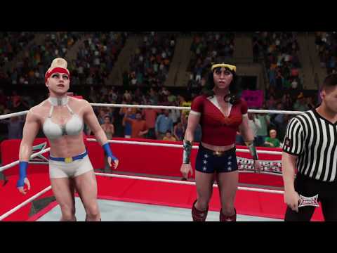 WWE 2K18 DC Bombshells (Wonder Woman & Power Girl) vs. Rumble Roses - Tornado Tag/2 Out Of 3 Falls