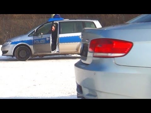 BMW M3 E92 - Presentation in Snow Schnee + Stress mit Polizei + Flucht Escape of the Police