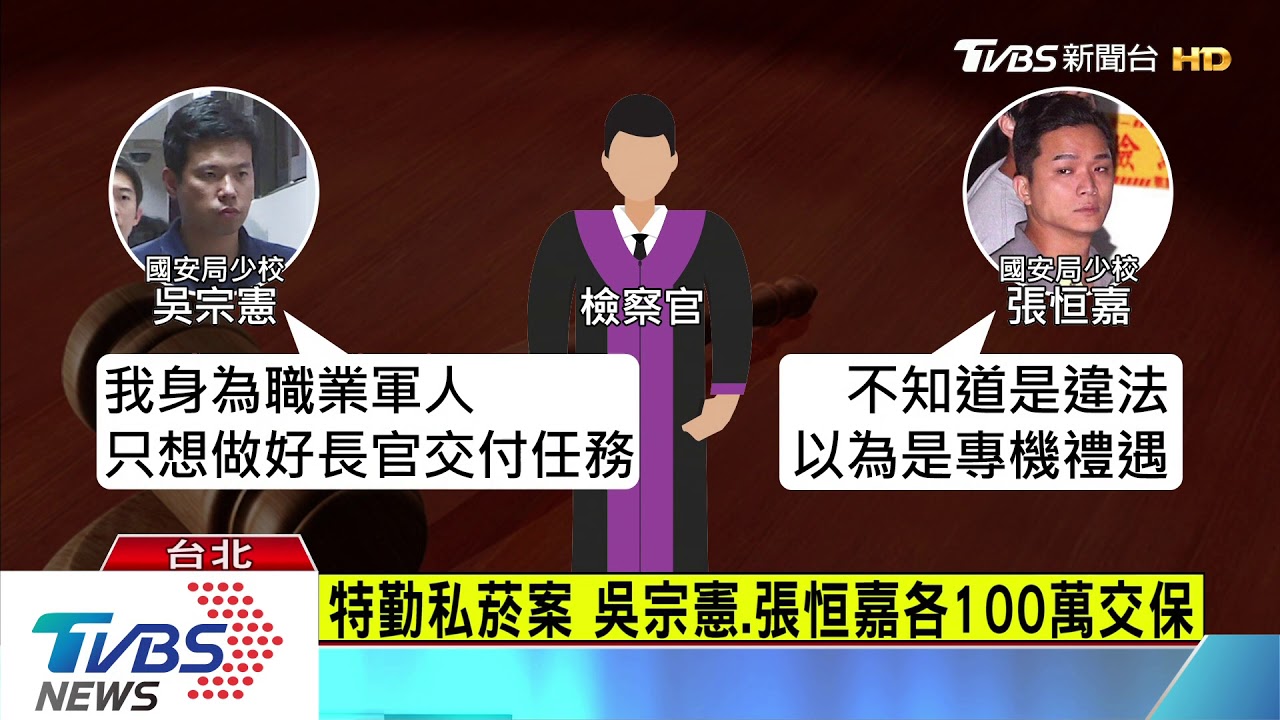 特勤私菸案 吳宗憲、張恒嘉各100萬交保