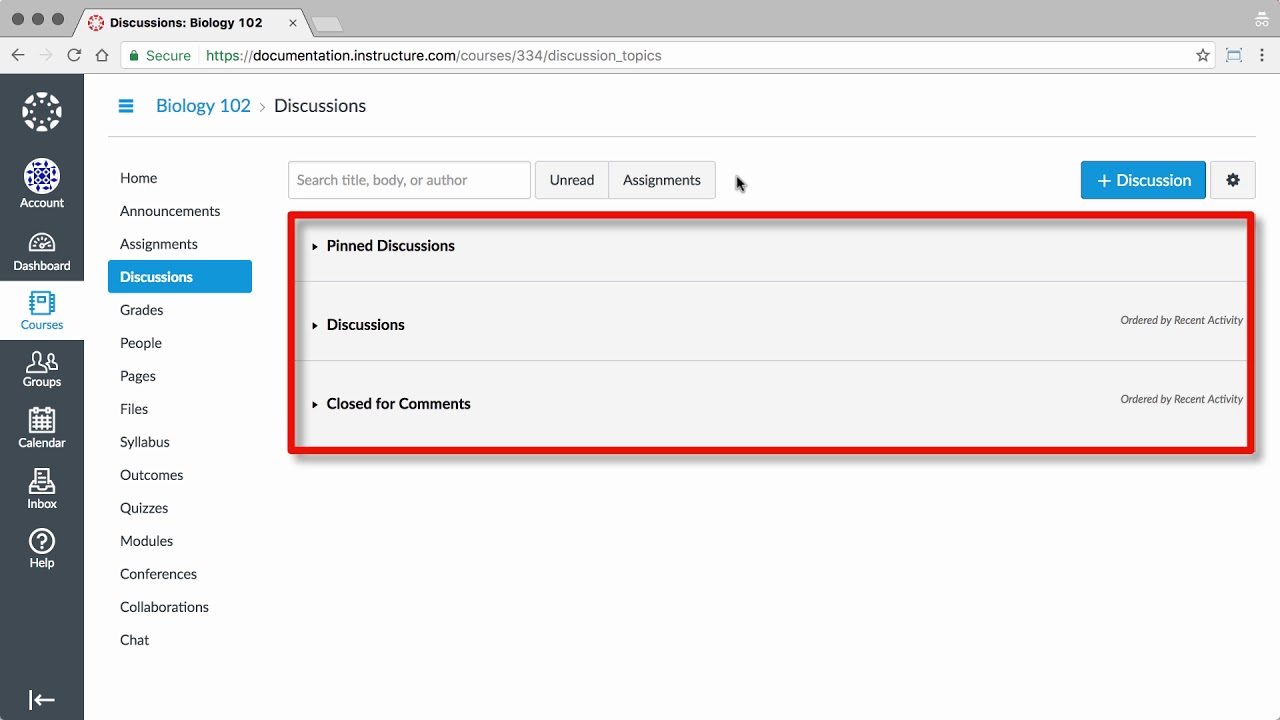 Discussions   Canvas Tutorial Video Series