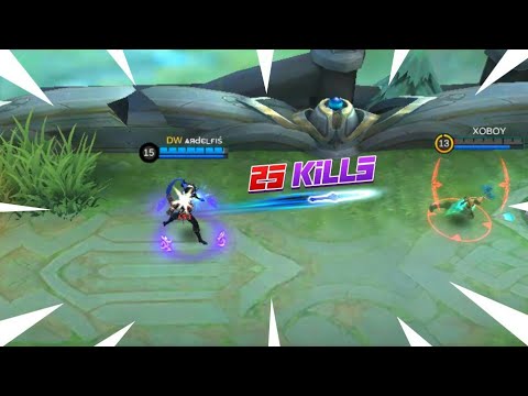 GUSION GAMEPLAY ! 25 KILLS + MANIAC - Mobile Legends