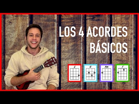 🎵CÓMO TOCAR LOS 4 ACORDES BÁSICOS UKELELE - Tutorial FÁCIL Paso a Paso