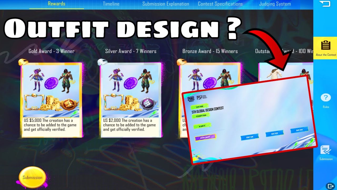 How to make design Pubg mobile outfits | Pubg  PDP outfit competition 100k$ reward