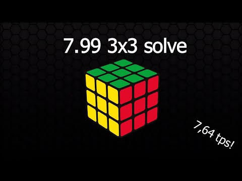 7.99 3x3 solve with smooth V-perm [7,64 TPS][PB4]