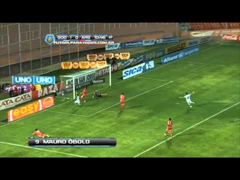 Gol Obolo. Godoy Cruz 2 Argentinos 0. Torneo Inicial 2013. Fecha 1. Fútbol Para Todos.