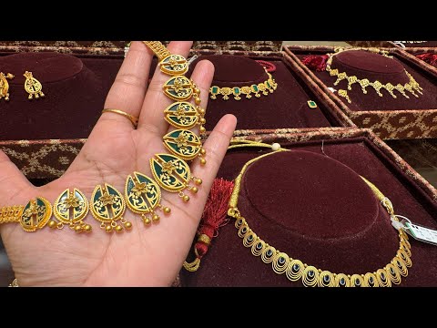 10gm Tanishq Latest Light weight Necklace Sets Designs/Chain Pendant Sets/2026 Gold Necklace/Deeya