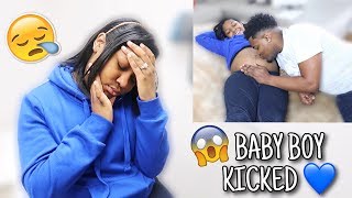 MY PREGNANT GIRLFRIEND IS SO SICK! 💔 + BABY BOY KICKS FOR THE FIRST TIME!