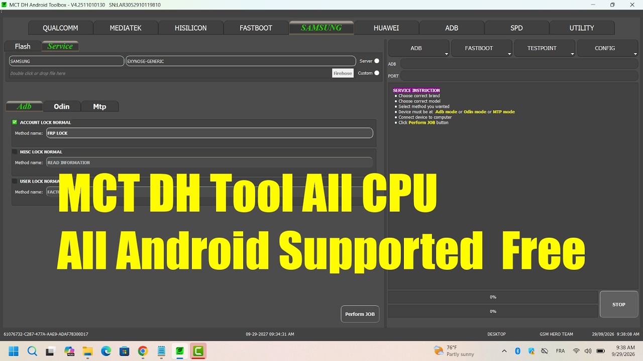 Samsung FRP Tool 2026 | Samsung FRP Bypass, Remove Google Account Android 15/16 | FRP Tool MCT DH