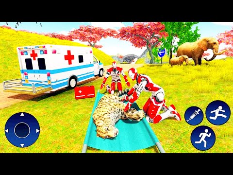 Ambulance driving simulator Doctor Robot Emergency Animal Rescue Fighter Game Android gameplay