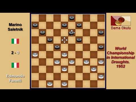 Edmondo Fanelli (ITA) - Marino Saletnik (ITA). Draughts World Championship. 1952.